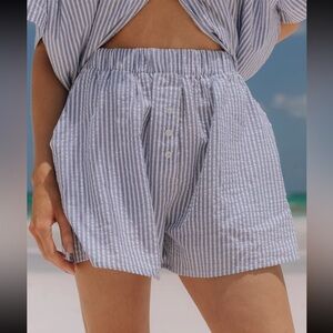 DAILY DR!LLS Island Seersucker Shorts (Blue)